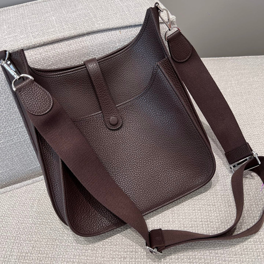 HM 26S EVELYNE BAG 29CM IN BROWN CALFSKIN