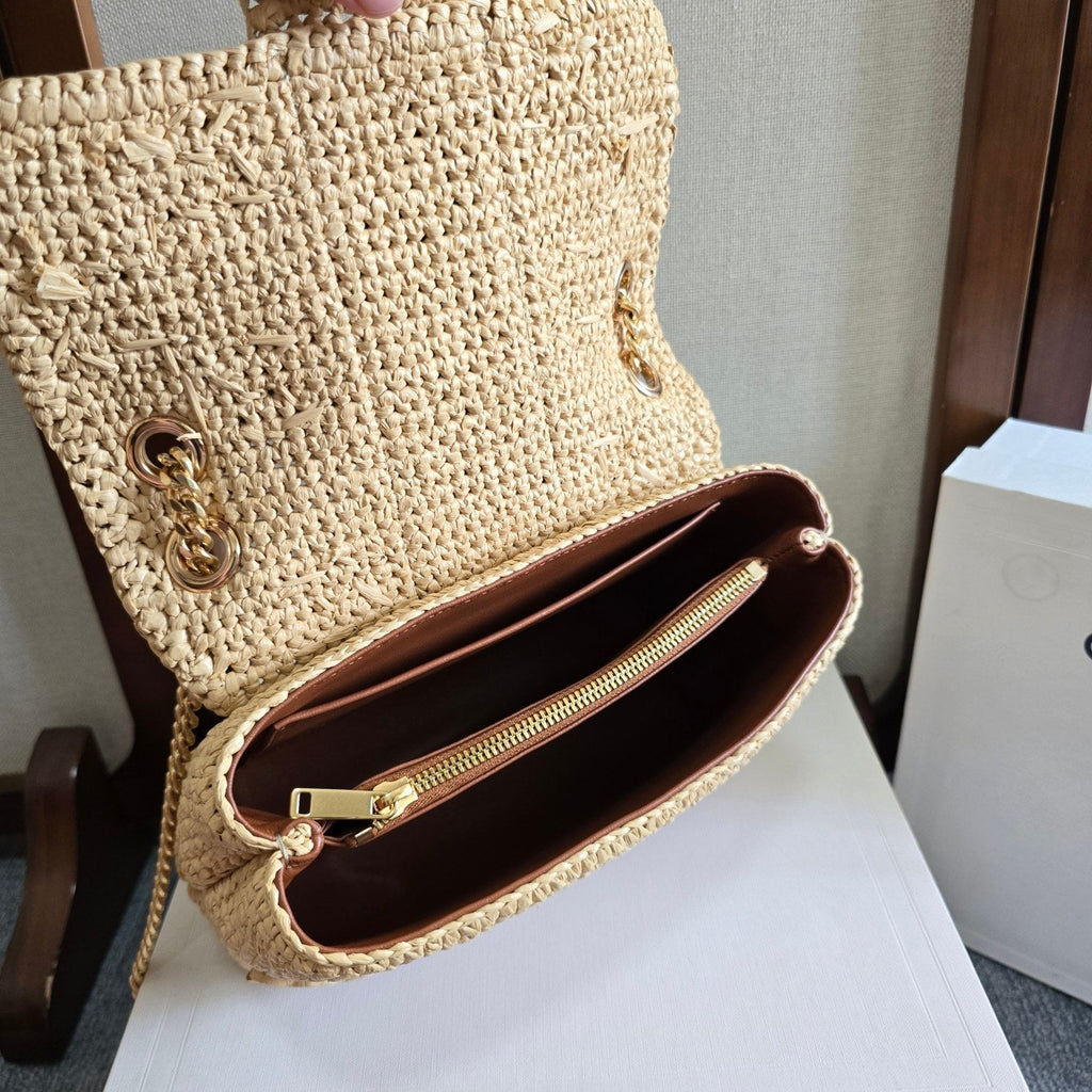 CELINE 26S VICTOIRE BAG 25 IN BEIGE RAFFIA