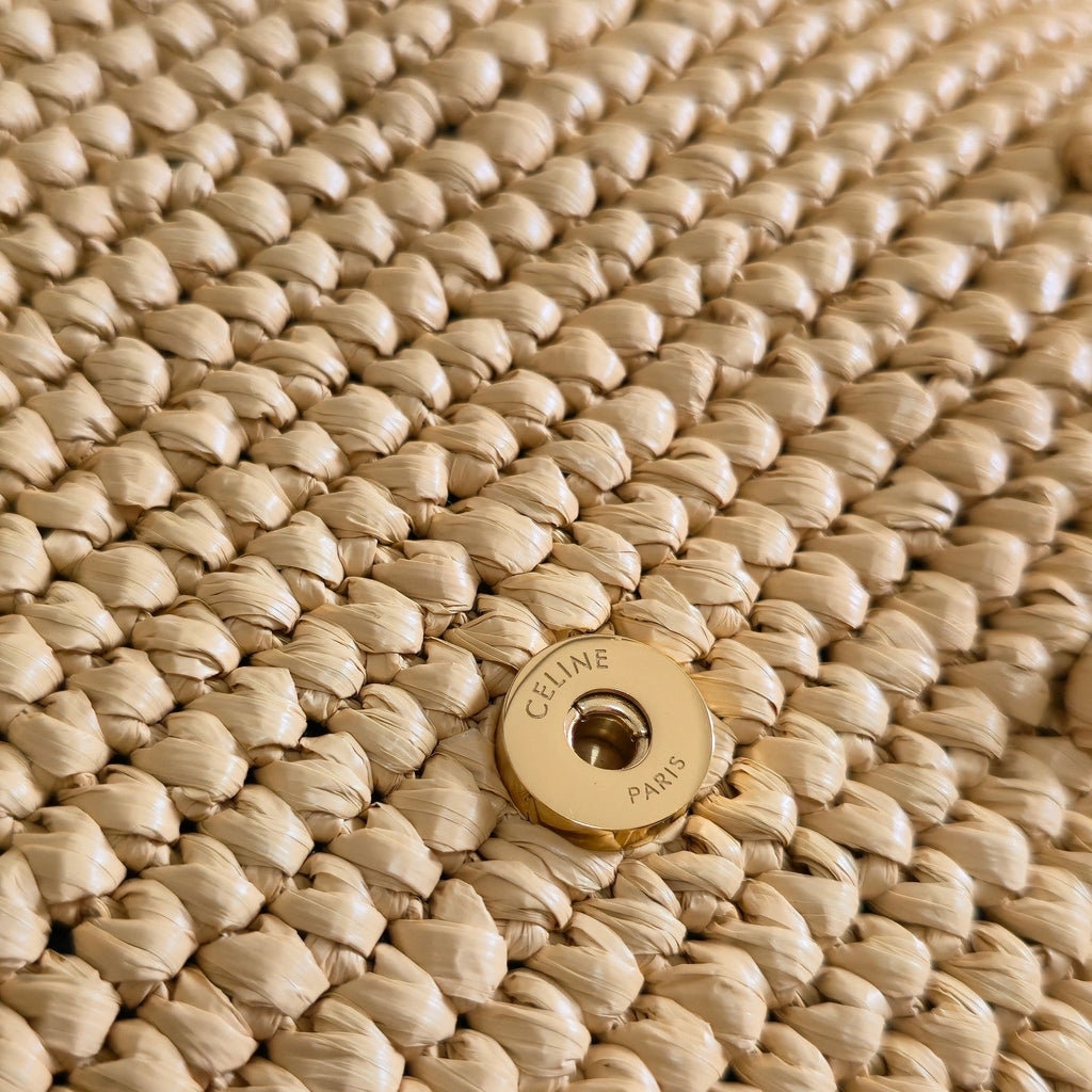 CELINE 26S VICTOIRE BAG 25 IN BEIGE RAFFIA