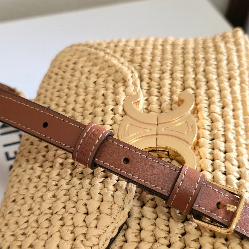 CELINE 26S TEEN NINO BAG 20 IN BEIGE RAFFIA