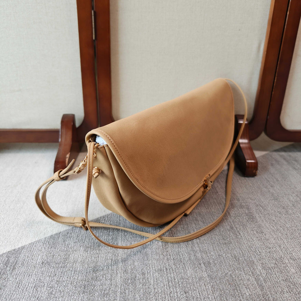 CELINE 26S LITTLE HALFMOON SOFT 46 IN BEIGE LAMBSKIN