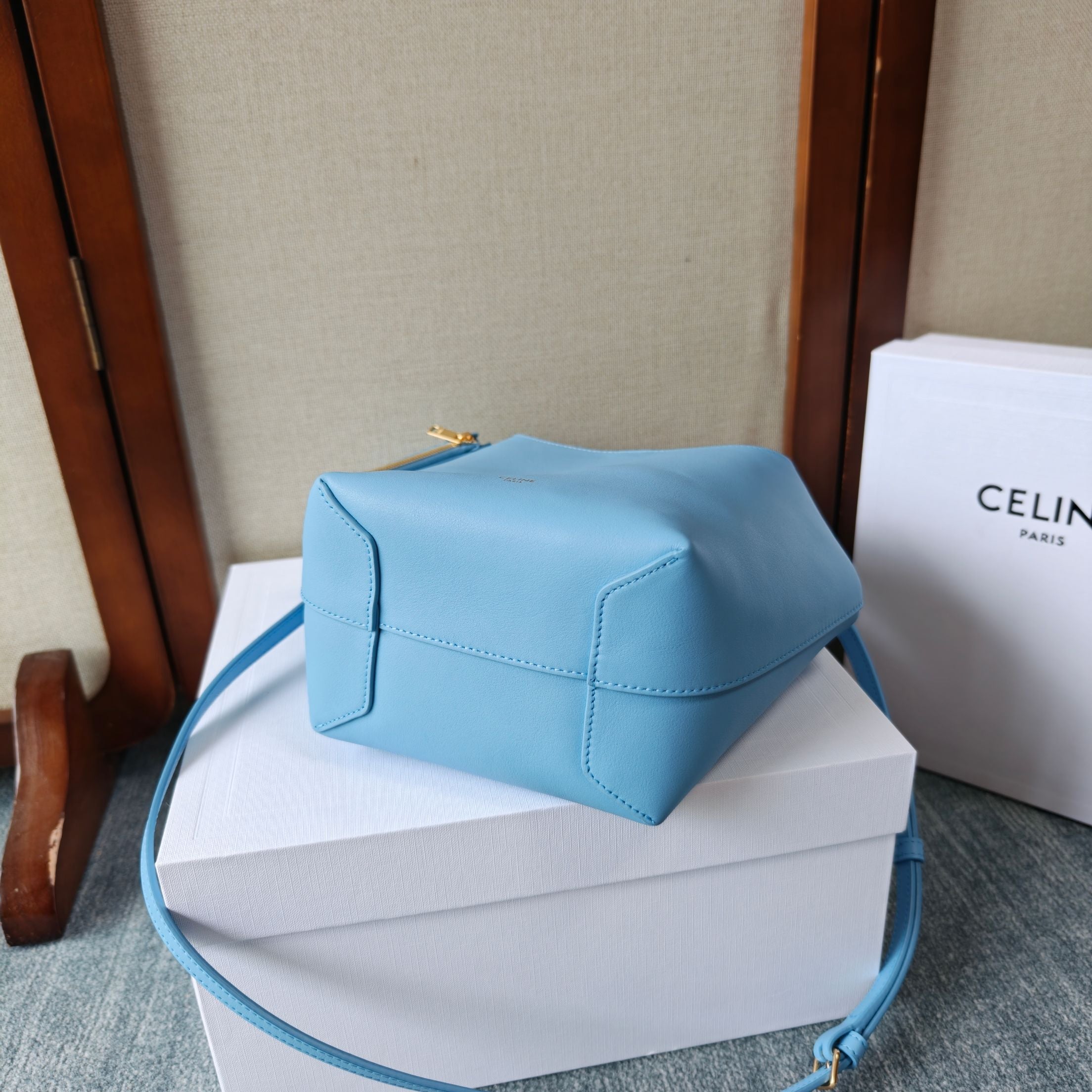 CELINE 26S HOBO BAG 31 IN SKY BLUE CALFSKIN