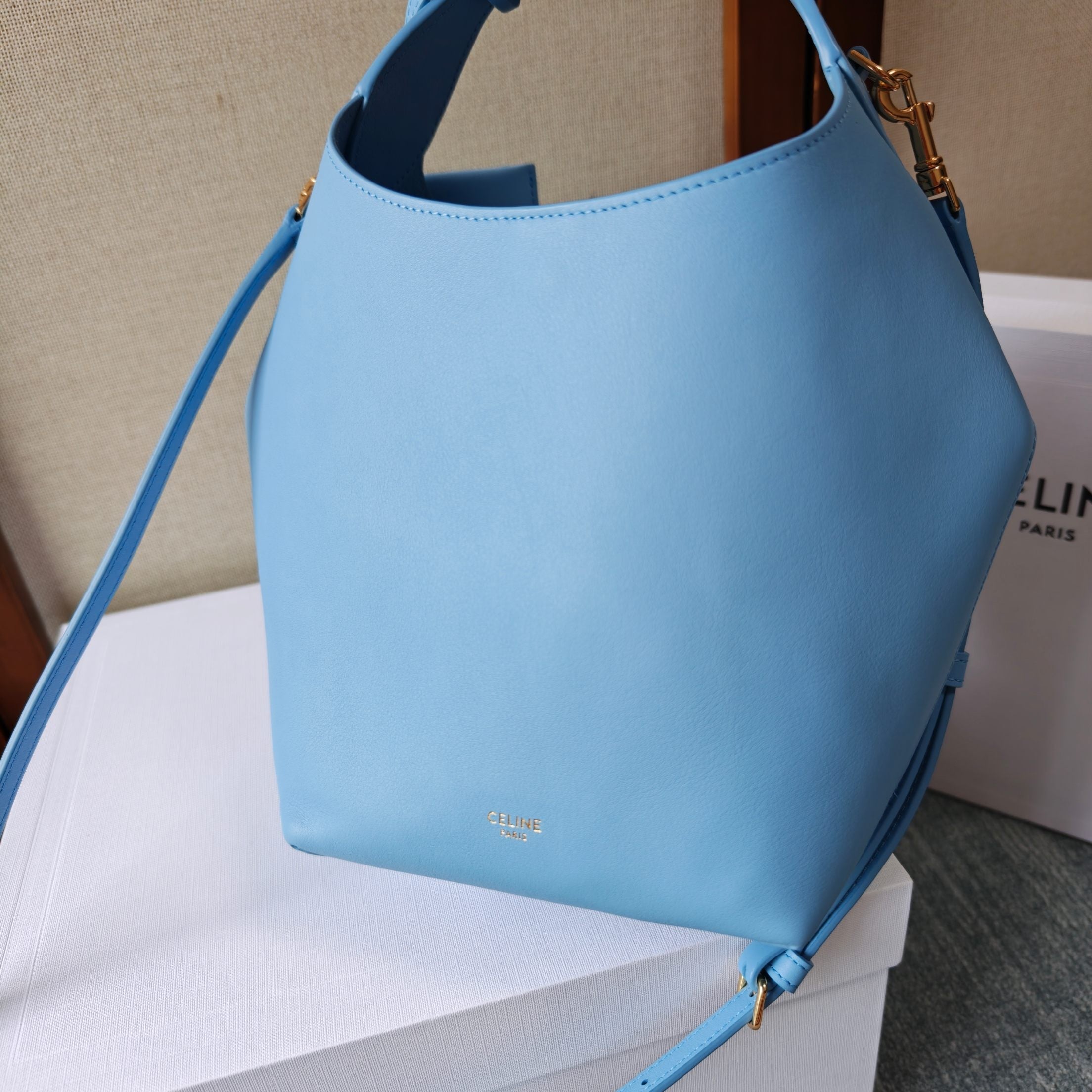 CELINE 26S HOBO BAG 31 IN SKY BLUE CALFSKIN