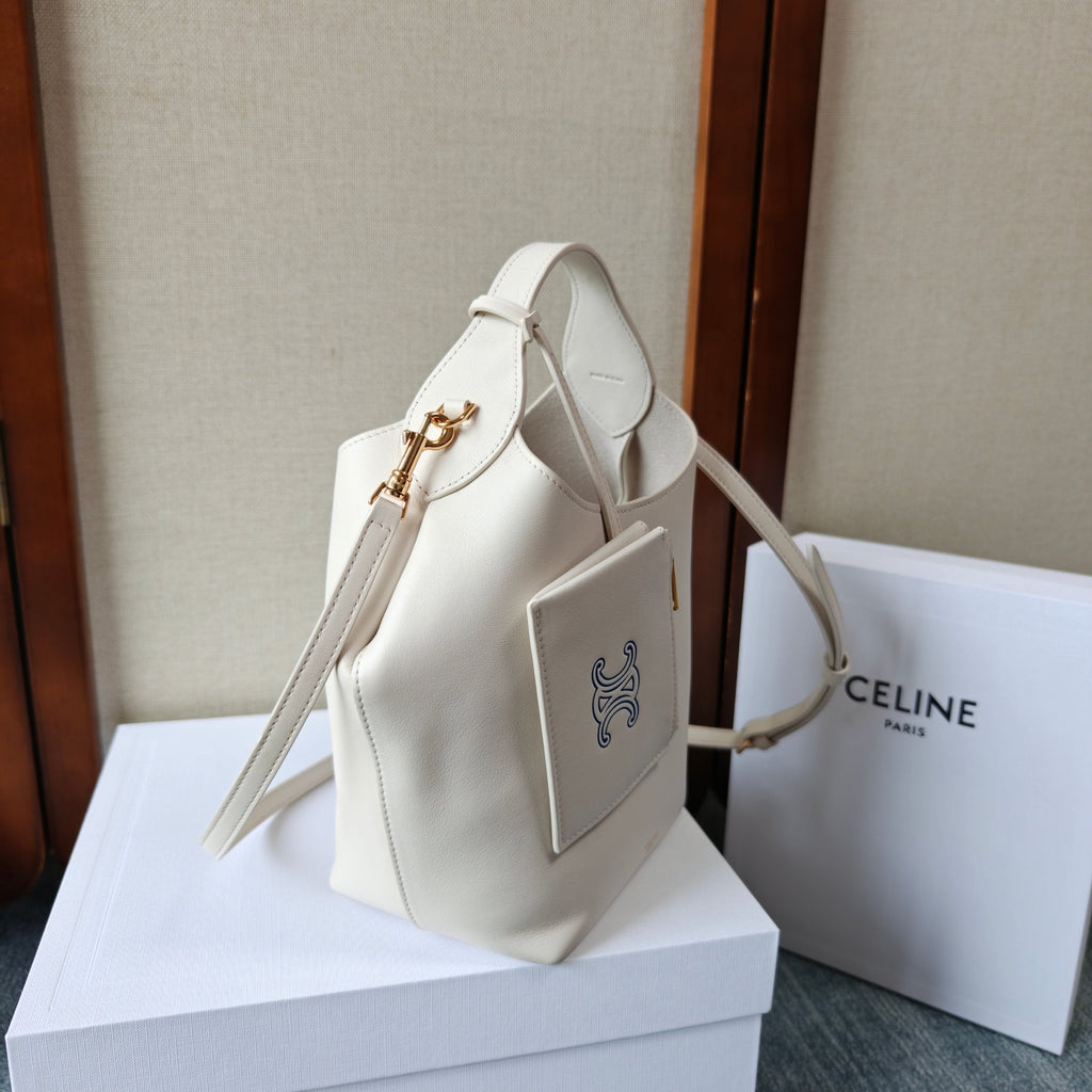 CELINE 26S HOBO BAG 31 IN CREAM WHITE CALFSKIN
