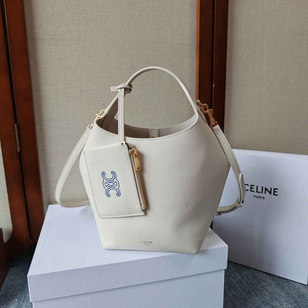 CELINE 26S HOBO BAG 31 IN CREAM WHITE CALFSKIN