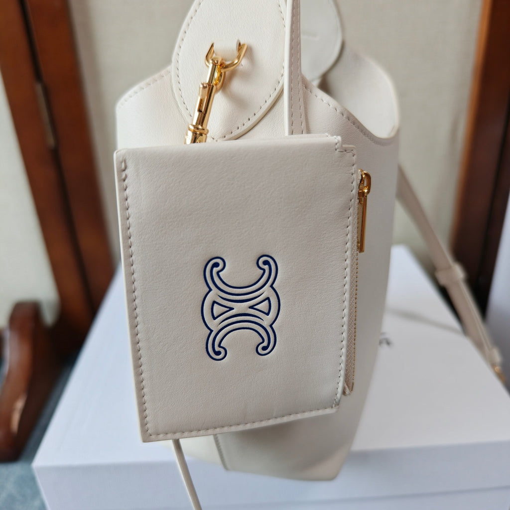 CELINE 26S HOBO BAG 31 IN CREAM WHITE CALFSKIN