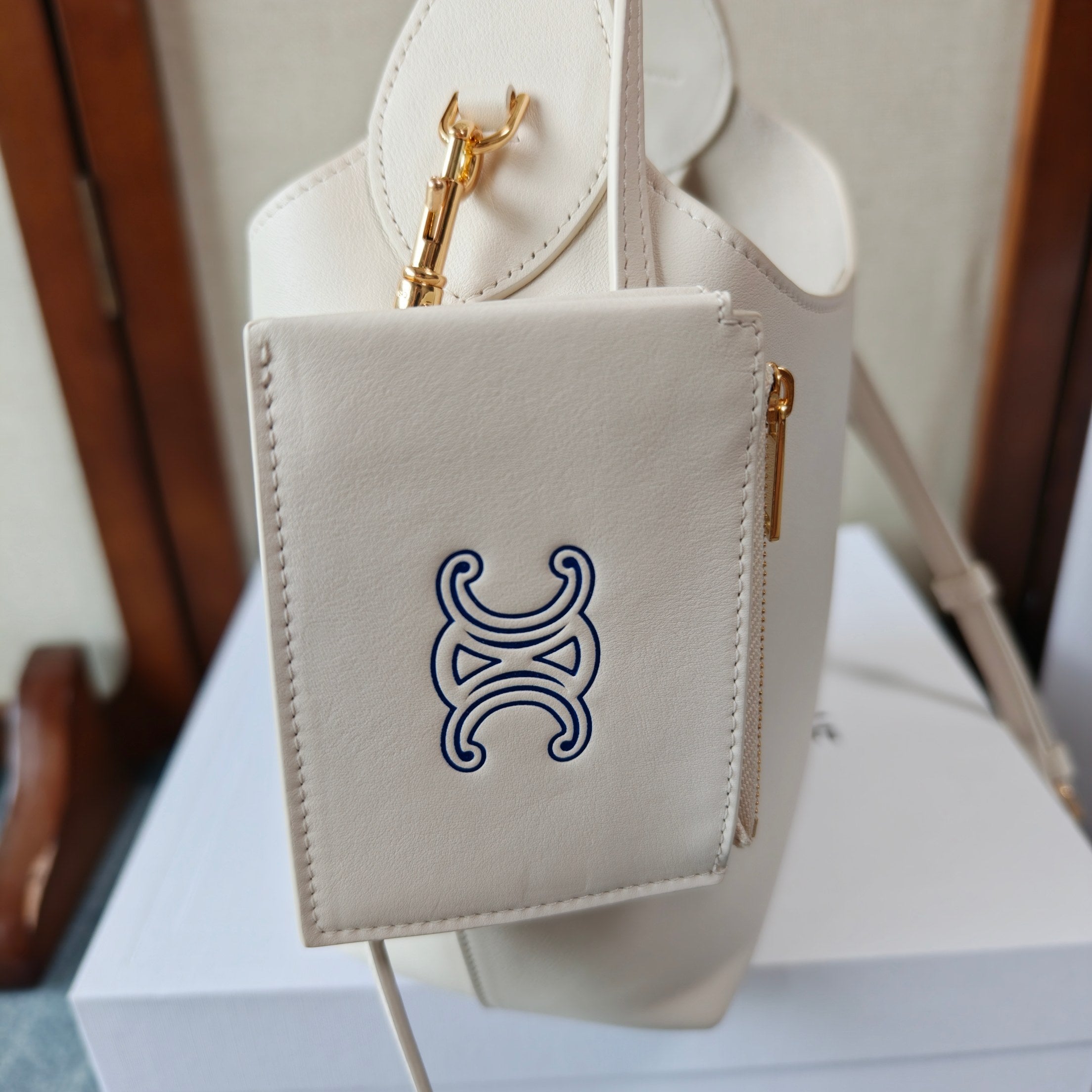CELINE 26S HOBO BAG 31 IN CREAM WHITE CALFSKIN
