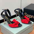 HIGH SANDAL 10 CM IN CHERRY RED SUEDE