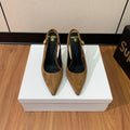 BALMAIN 26S SLINGBACK 95 MM IN BROWN SUEDE