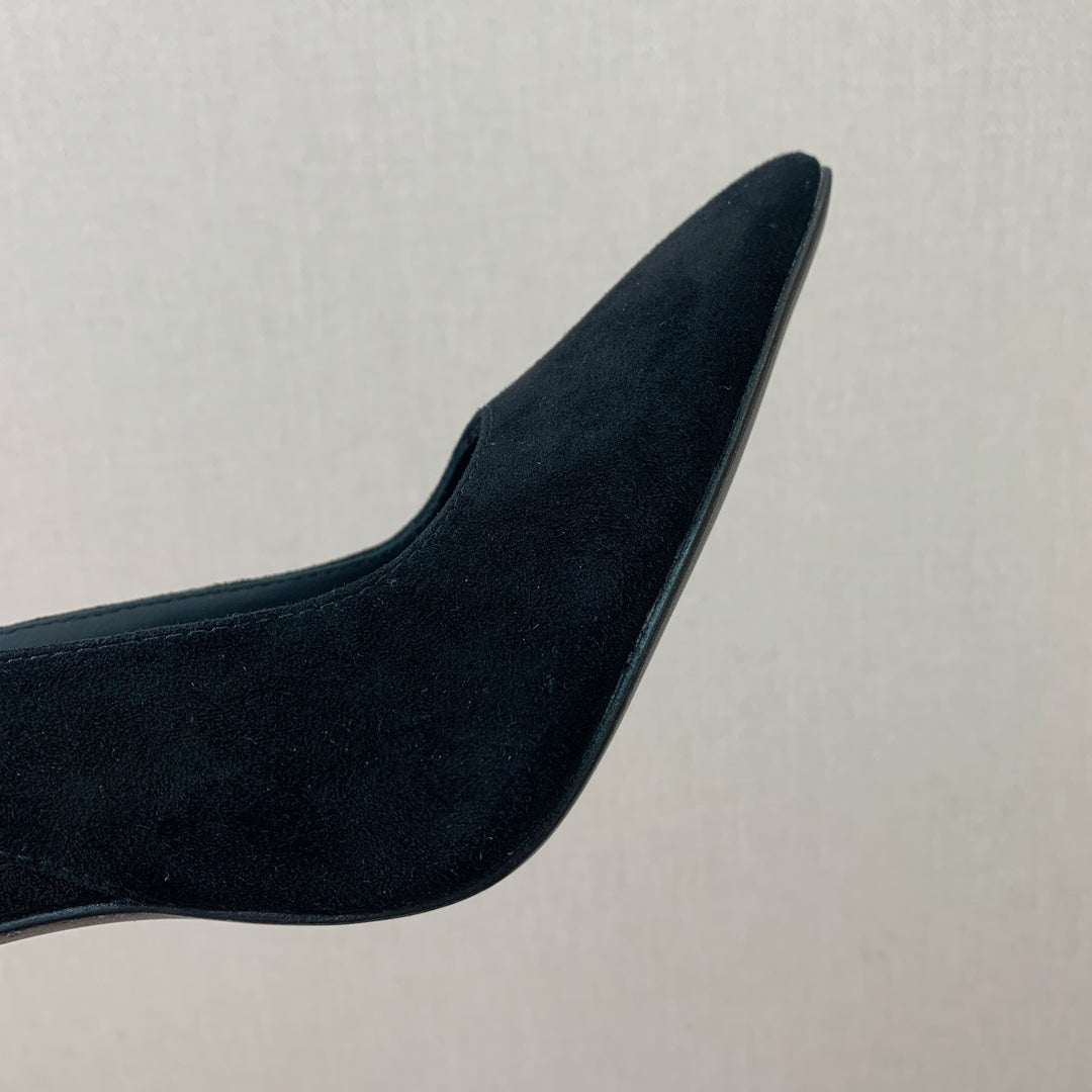 BALMAIN 26S SLINGBACK 95 MM IN BLACK SUEDE