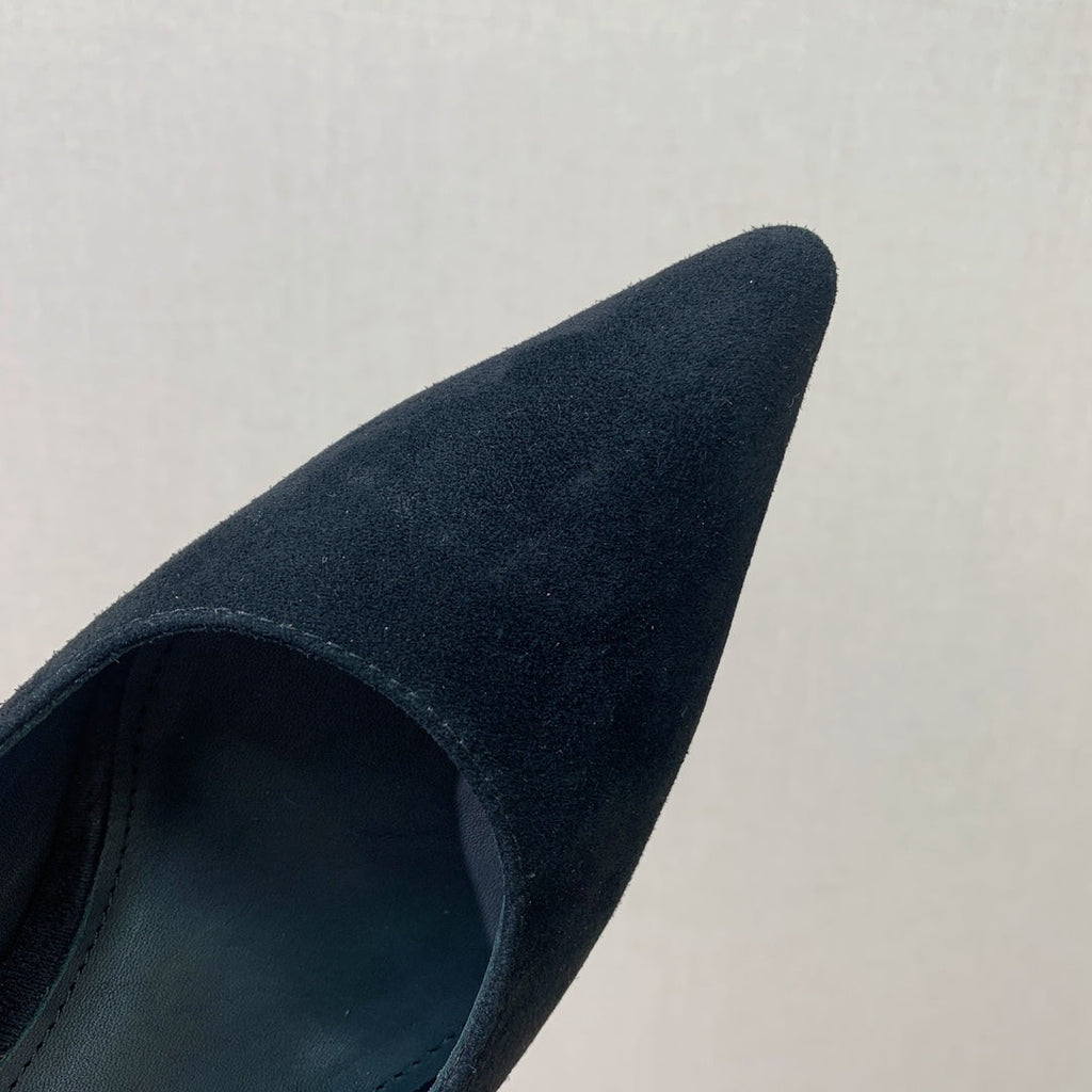 BALMAIN 26S SLINGBACK 95 MM IN BLACK SUEDE