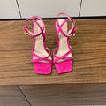 GIANVITO ROSSI 26S CRYSTAL HEELS 105 MM IN PINK SUEDE
