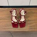 GIANVITO ROSSI 26S CRYSTAL HEELS 105 MM IN DARK RED SUEDE