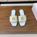 BALMAIN 26S SANDALS IN WHITE WOOL AND CALFSKIN