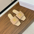 BALMAIN 26S SANDALS IN BEIGE WOOL AND CALFSKIN