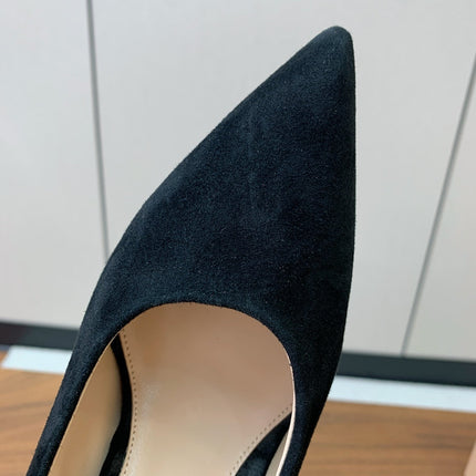 GIANVITO ROSSI 26S STILETTO PUMPS 95 MM IN BLACK SUEDE