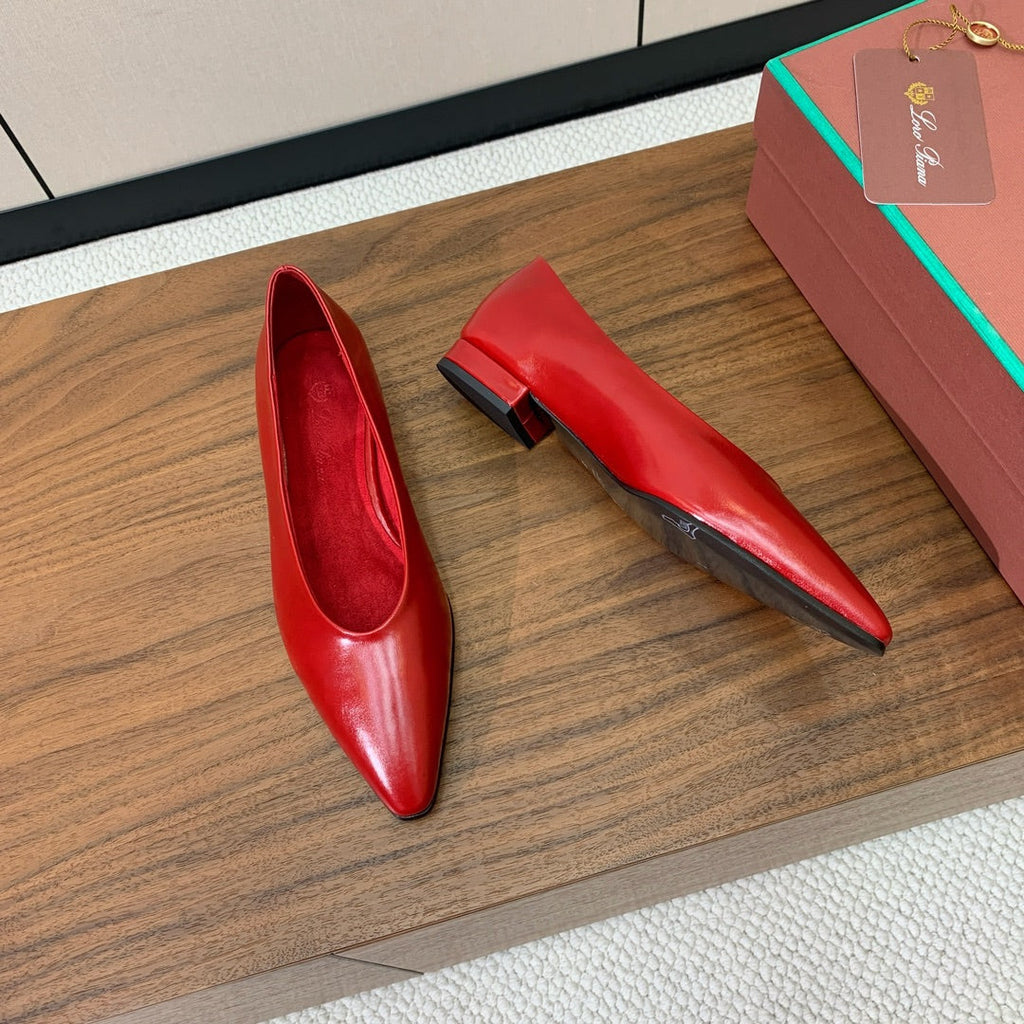 LP 26S BALLET FLATS IN RED CALFSKIN