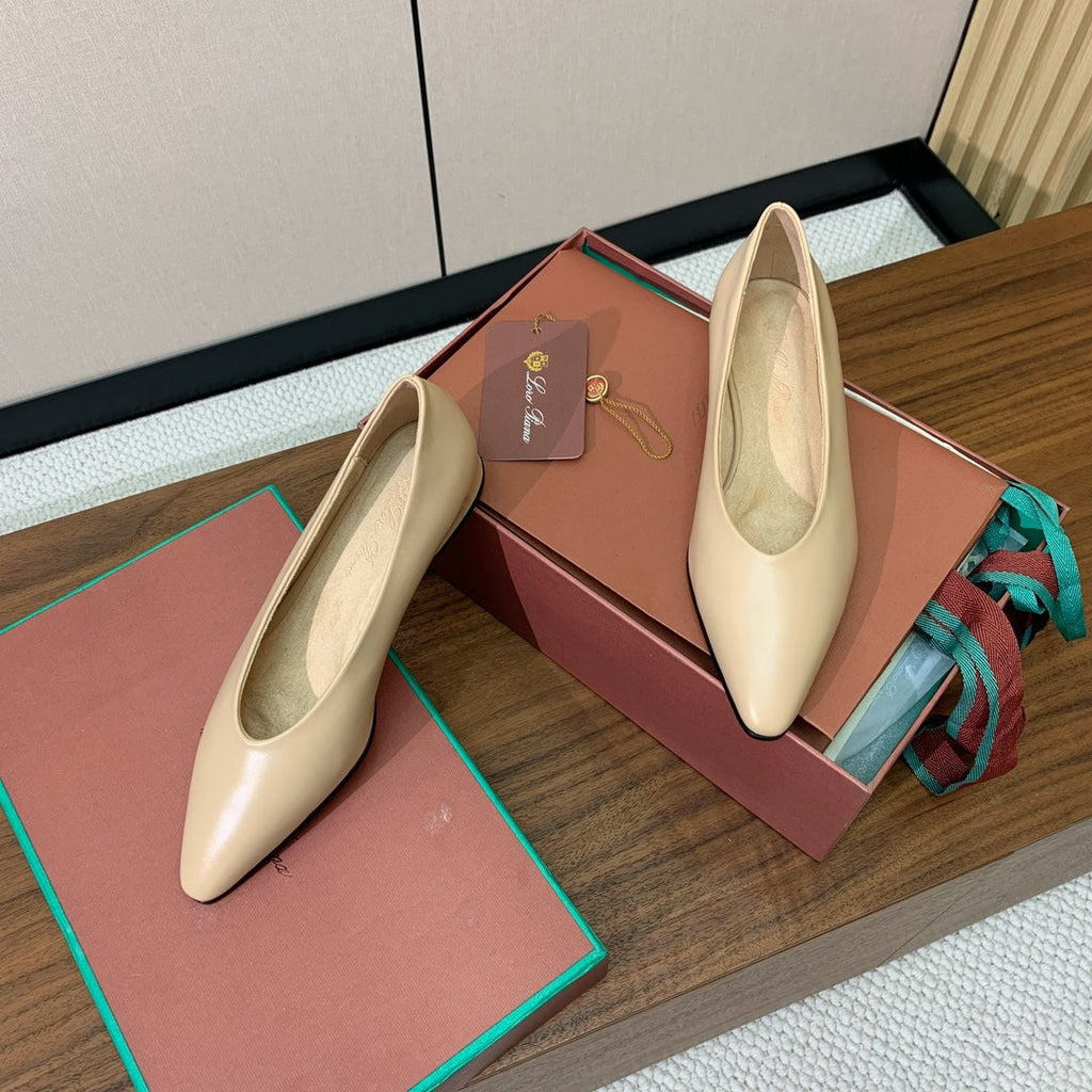 LP 26S BALLET FLATS IN BEIGE CALFSKIN