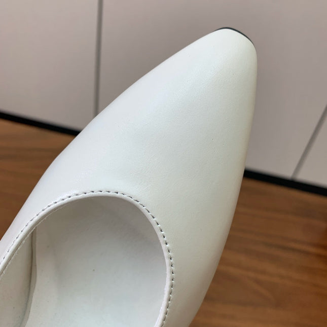 LP 26S HIGH-HEEL SLINGBACKS 50 MM IN WHITE CALFSKIN