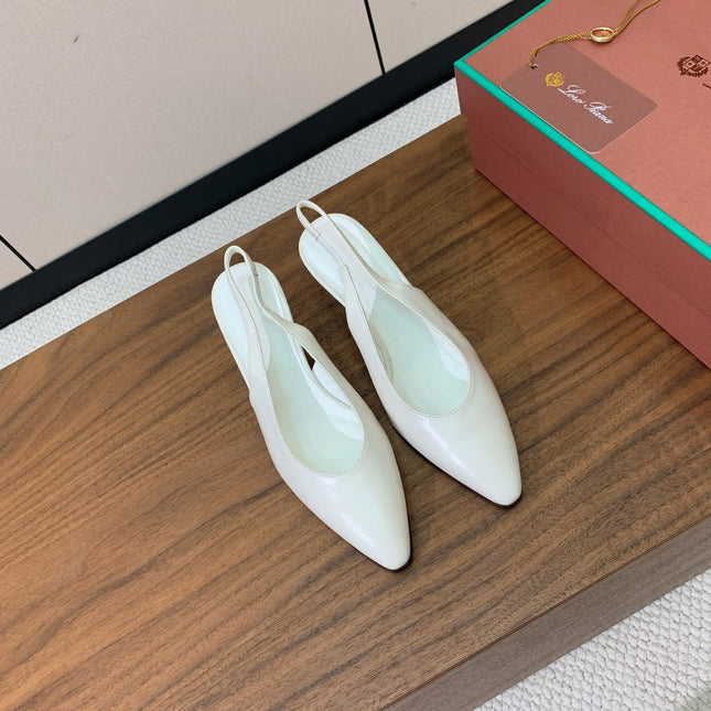 LP 26S HIGH-HEEL SLINGBACKS 50 MM IN WHITE CALFSKIN