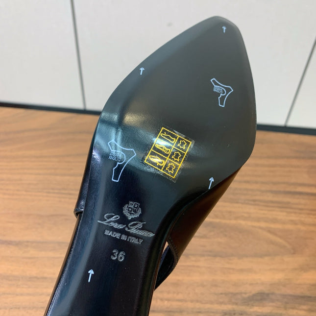 LP 26S HIGH-HEEL SLINGBACKS 50 MM IN BLACK CALFSKIN
