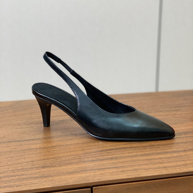 LP 26S HIGH-HEEL SLINGBACKS 50 MM IN BLACK CALFSKIN