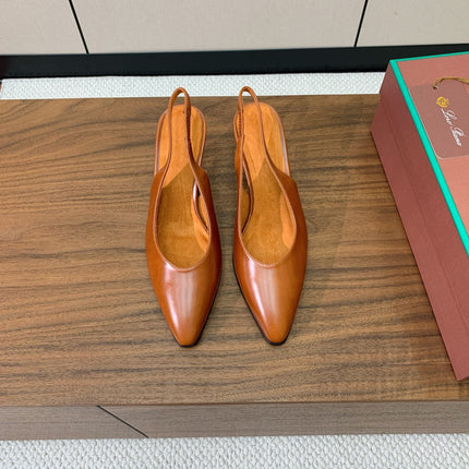 LP 26S HIGH-HEEL SLINGBACKS 50 MM IN LIGHT BROWN CALFSKIN