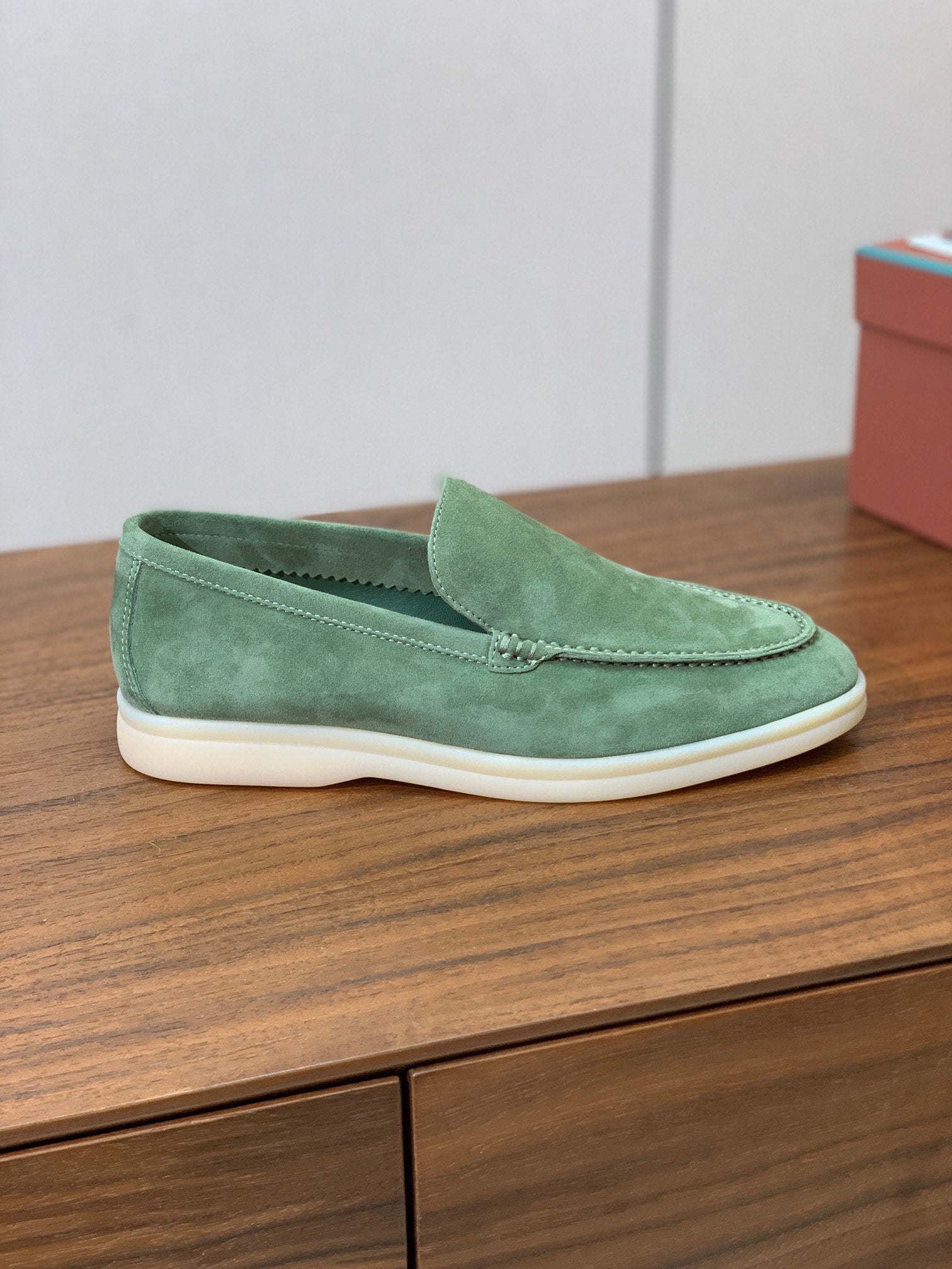 LP LOAFERS 25S IN LIGHT GREEN SUEDE