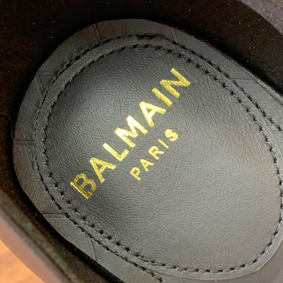 BALMAIN 26S HEELED SANDALS 95 MM IN BLACK CALFSKIN WITH GOLD HARDWARE