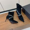 BALMAIN 26S BOOTS 95 MM IN BLACK SUEDE