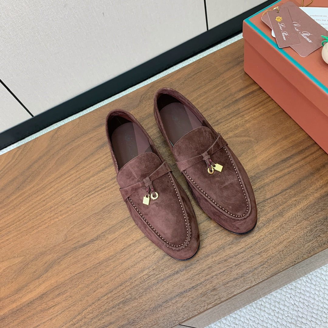 LP 26S SUMMER CHARMS WALK LOAFER IN DARK BROWN SUEDE GOLD HARDWARE