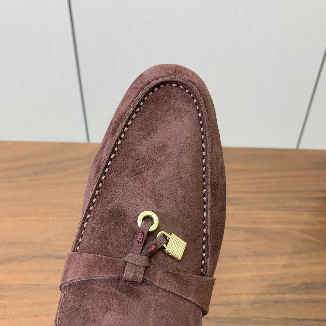 LP 26S SUMMER CHARMS WALK LOAFER IN DARK BROWN SUEDE GOLD HARDWARE