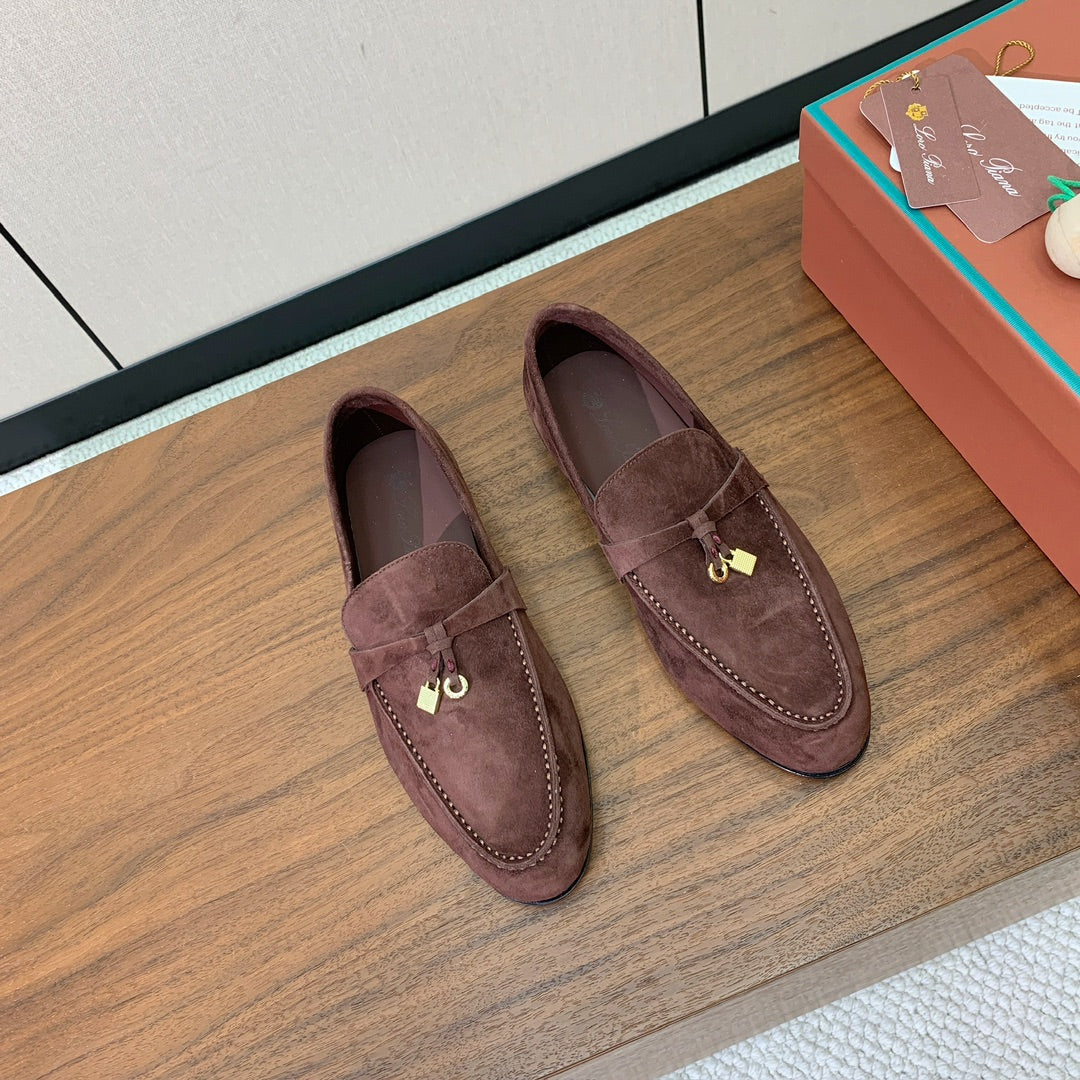LP 26S SUMMER CHARMS WALK LOAFER IN DARK BROWN SUEDE GOLD HARDWARE