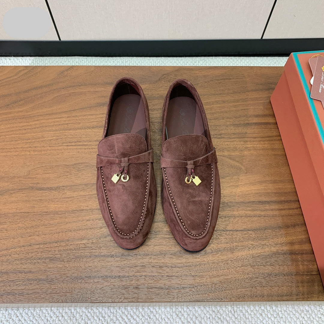LP 26S SUMMER CHARMS WALK LOAFER IN DARK BROWN SUEDE GOLD HARDWARE