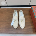 LP 26S SUMMER CHARMS WALK LOAFER IN CREAM WHITE SUEDE GOLD HARDWARE