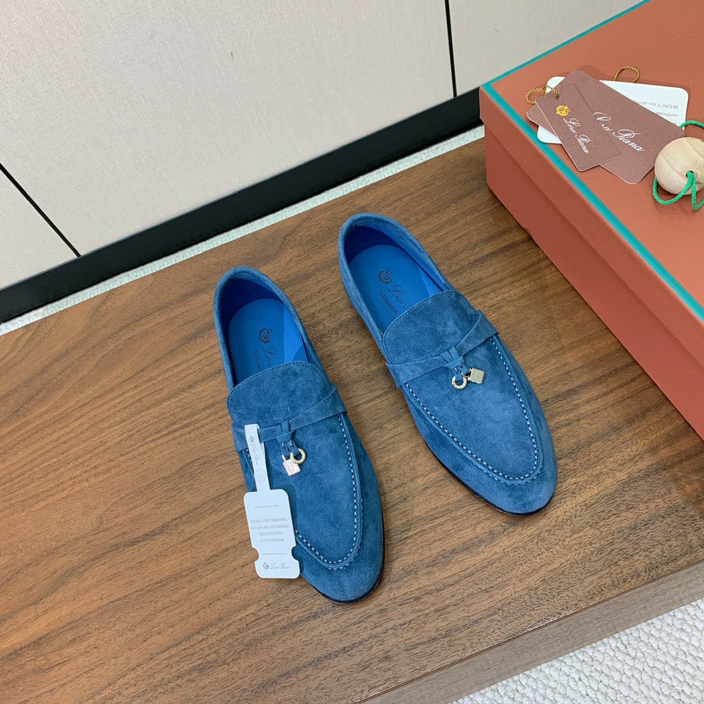 LP 26S SUMMER CHARMS WALK LOAFER IN DARK BLUE SUEDE SILVER HARDWARE