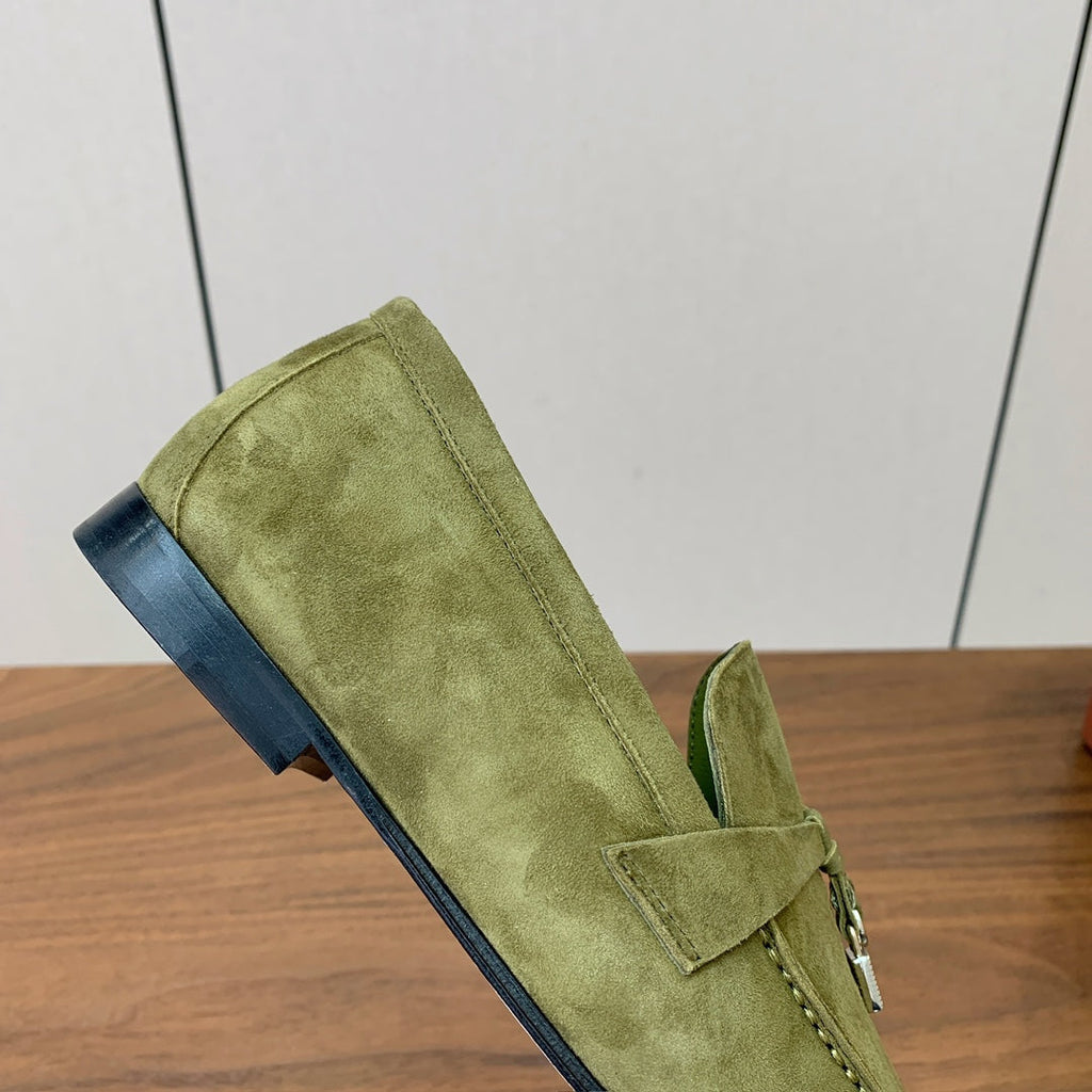 LP 26S SUMMER CHARMS WALK LOAFER IN OLIVE GREEN SUEDE GOLD HARDWARE