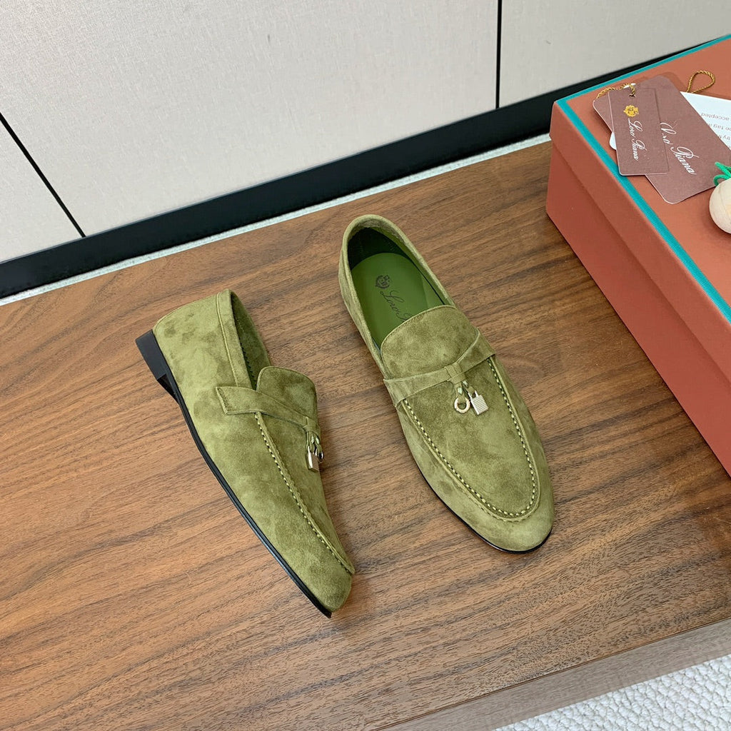 LP 26S SUMMER CHARMS WALK LOAFER IN OLIVE GREEN SUEDE GOLD HARDWARE