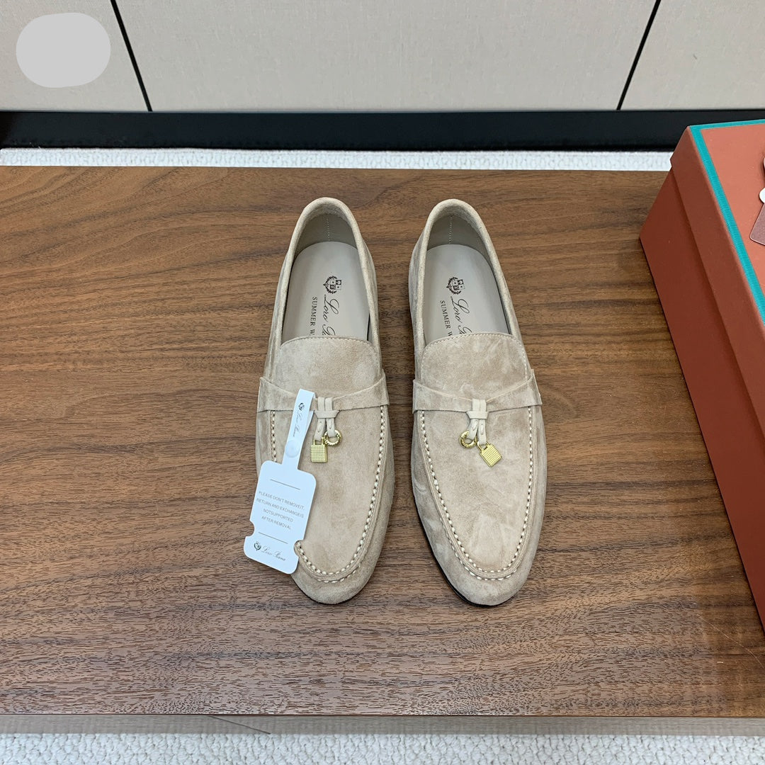 LP 26S SUMMER CHARMS WALK LOAFER IN LIGHT BROWN SUEDE GOLD HARDWARE