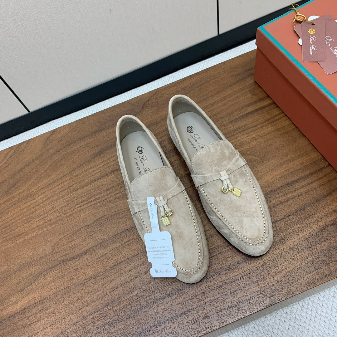 LP 26S SUMMER CHARMS WALK LOAFER IN LIGHT BROWN SUEDE GOLD HARDWARE
