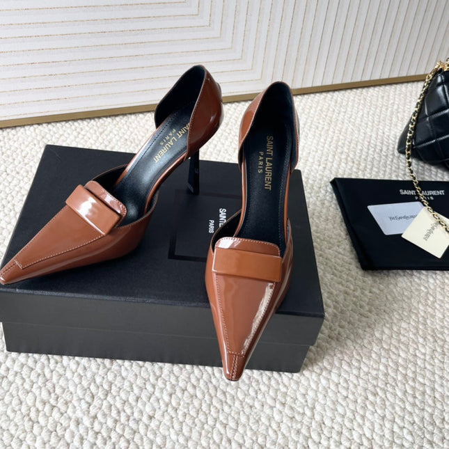 D'ORSAY PUMPS IN BRONZE BROWN SMOOTH CALFSKIN