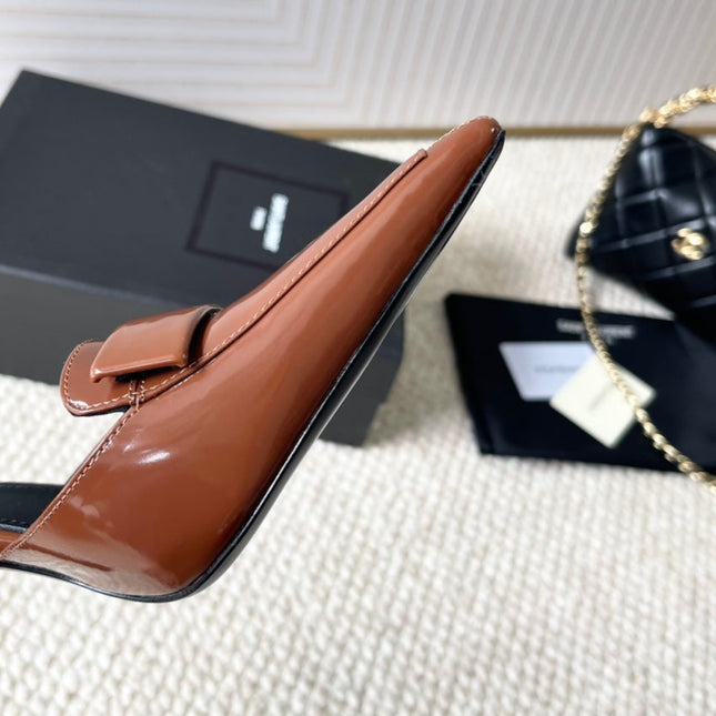 D'ORSAY PUMPS IN BRONZE BROWN SMOOTH CALFSKIN