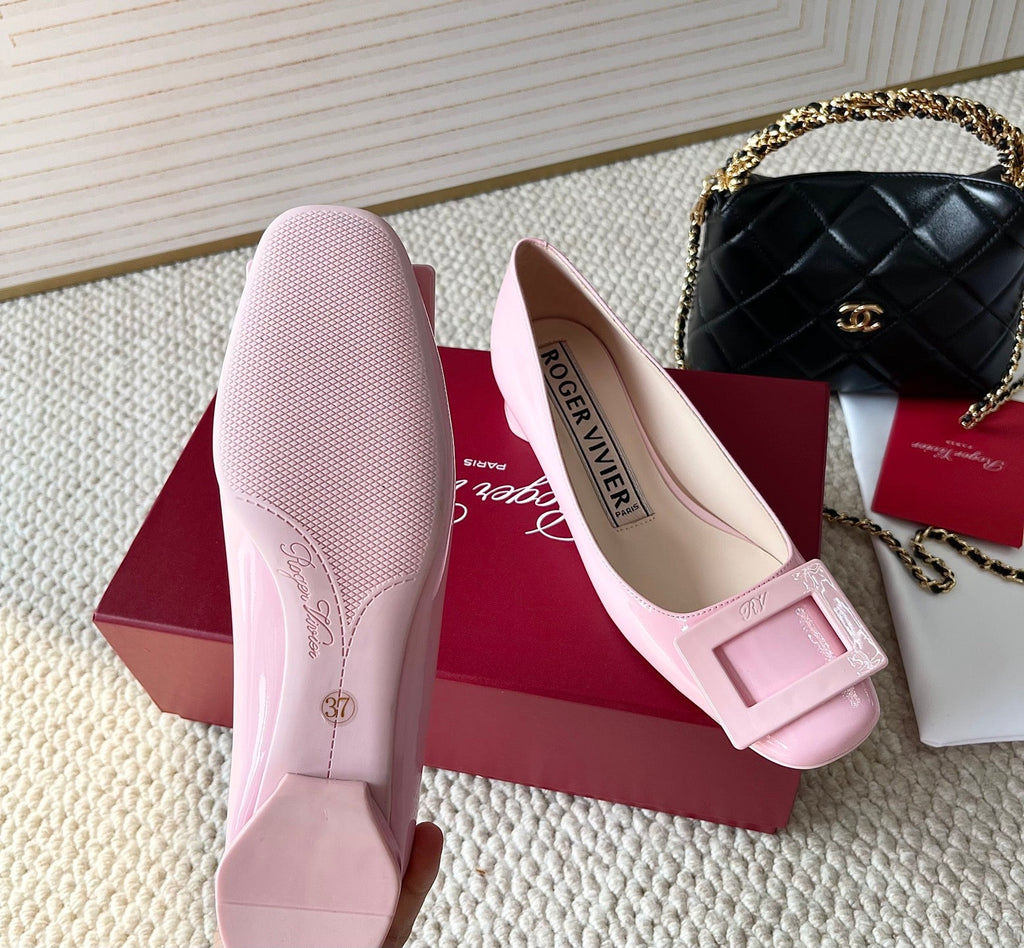 U LOOK BALLERINAS IN PASTEL PINK GLOSSY CALFSKIN