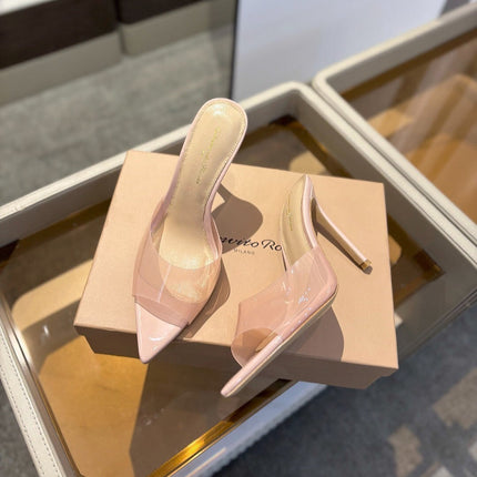 GIANVITO ROSSI 26S HEELED SANDALS 105 MM IN NUDE PINK CALFSKIN