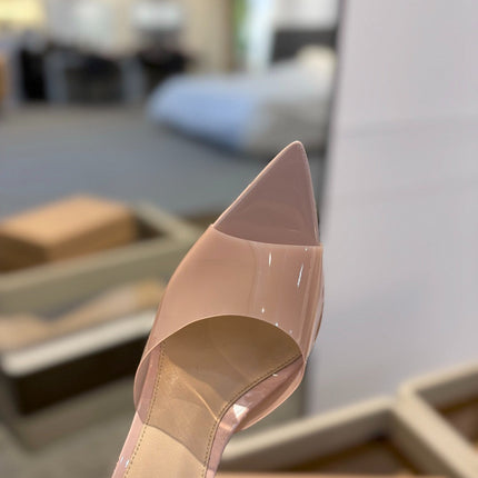 GIANVITO ROSSI 26S HEELED SANDALS 105 MM IN NUDE PINK CALFSKIN