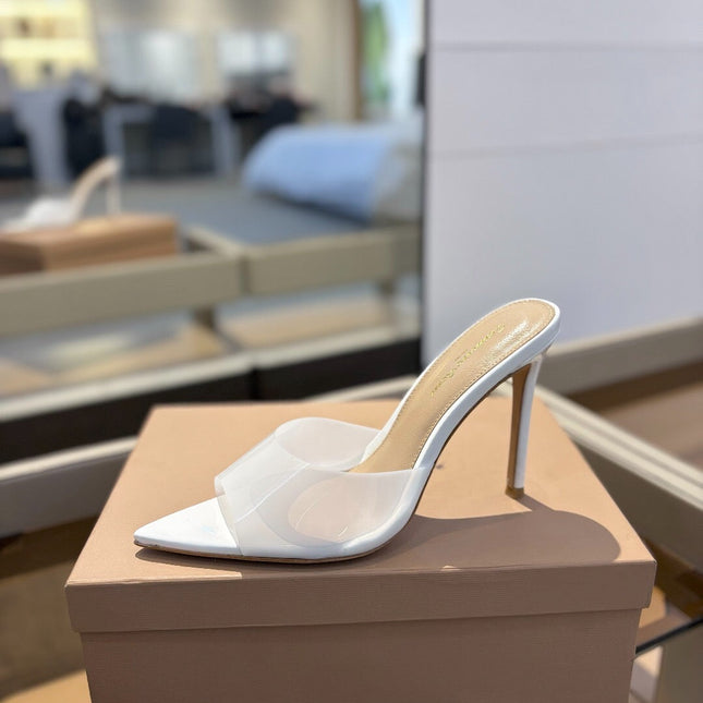 GIANVITO ROSSI 26S HEELED SANDALS 105 MM IN WHITE CALFSKIN