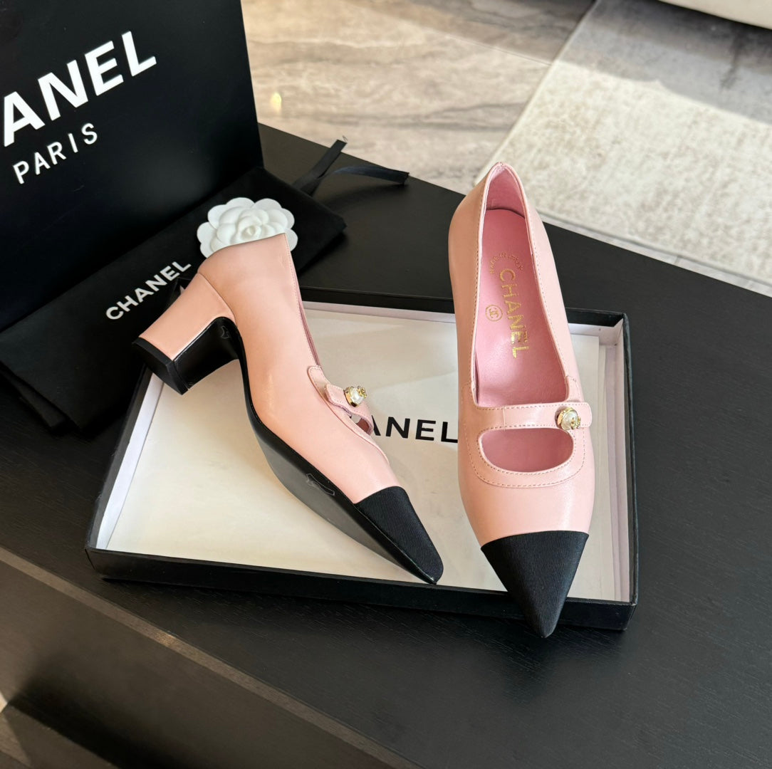Double C WOMEN'S SHOES SPIRIT TOE Light Pink Lambskin