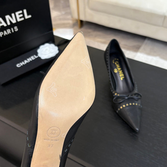 HIGH HEEL PUMP 65 MM IN BLACK LAMBSKIN