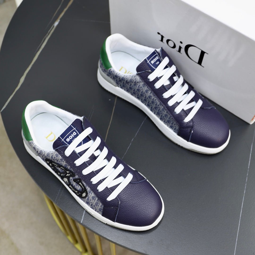CD LOW TOP BASIC SNEAKER NAVY AND WHITE JACQUARD