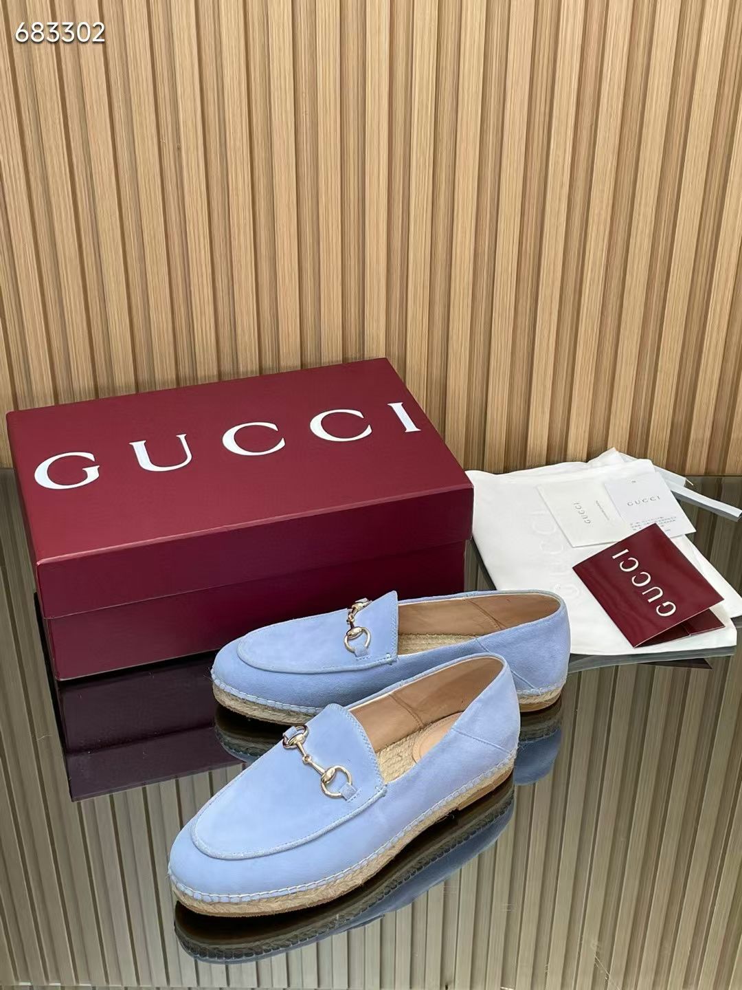 GUCCI 26S LOAFER IN LIGHT BLUE SUEDE